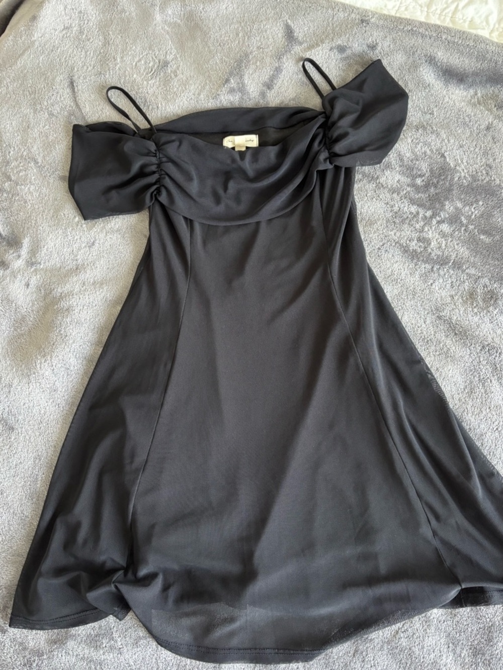 See You Monday Black One-Shoulder A-Line Dress